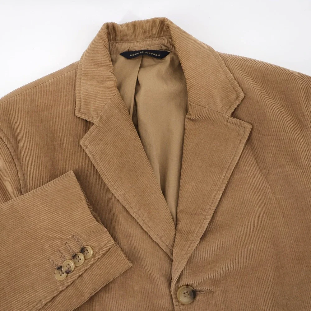 Banana Republic Corduroy Blazer Sport Coat Tan Mens 40R 3 Button